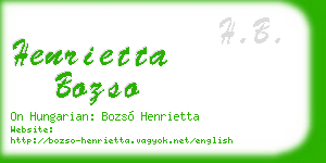 henrietta bozso business card