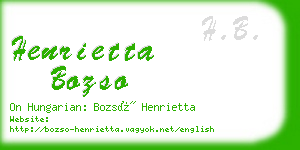 henrietta bozso business card